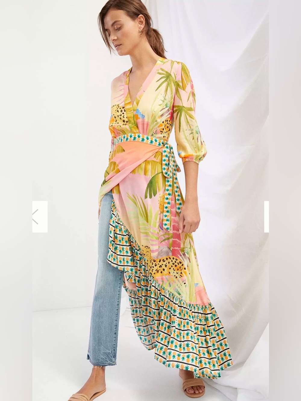NWOT - Farm Rio Tropical Wrap Maxi Dress - Picture 3 of 9